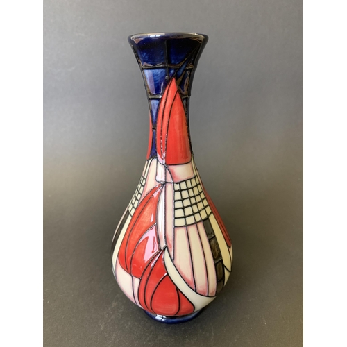 82 - Moorcroft unidentified pattern Master Trial vase, marked to base 'Trial 16/2/15 Master', 6 1/2