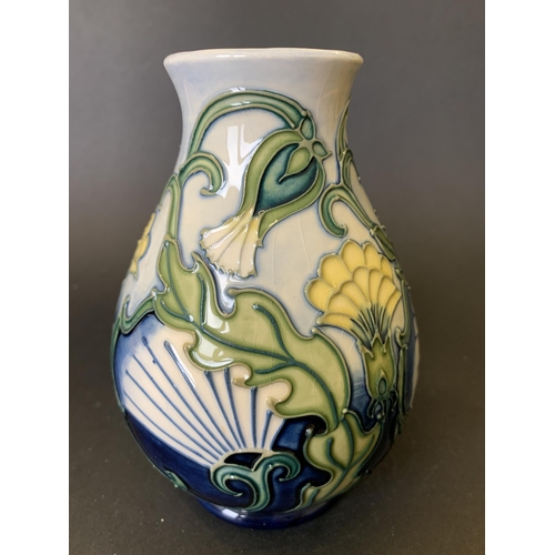 83 - Moorcroft 'Rough Hawksbeard' pattern vase by Rachel Bishop, dated 3.5.97 to base and signed by John ... 