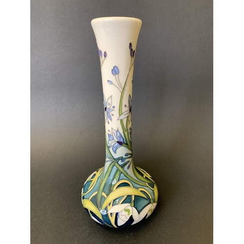 86 - Moorcroft 'Snowdrop Mrs Macnamara' pattern vase by Nicola Slaney, limited run of 99, this numbered 4... 