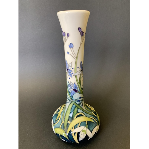 86 - Moorcroft 'Snowdrop Mrs Macnamara' pattern vase by Nicola Slaney, limited run of 99, this numbered 4... 