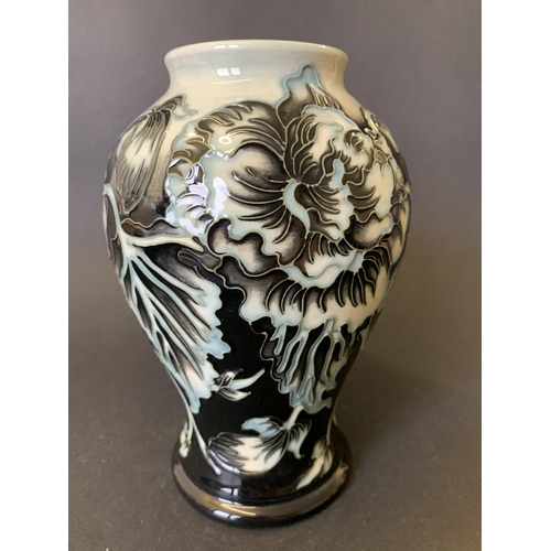 87 - Moorcroft unidentified pattern trial vase marked 'Des Trial 3-6-04' to base, approx. 6 1/4