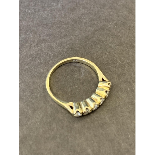 150 - A 14ct gold and six diamond set ring, approx. size N 1/2, weight approx. 2.7g