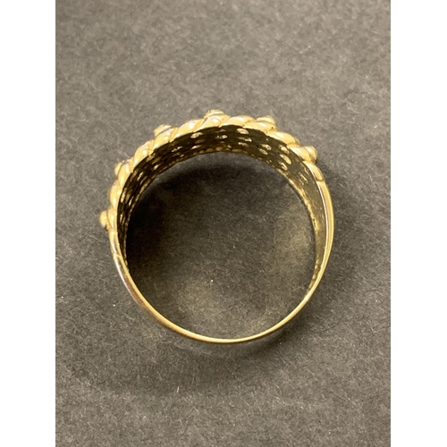 132 - A 9ct gold keepers ring, approx. size U 1/2, weight approx. 6g