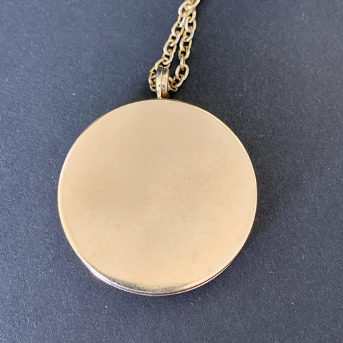 143 - A 9ct gold locket on yellow metal chain, locket weight approx. 11.2g, total weight approx. 17g