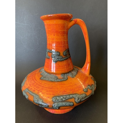 16 - A West German ground fat lava large jug, base marked '3800/25 215/25', approx. 9 1/2