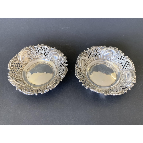 167 - A pair of Victorian hallmarked silver pierced bon bon dishes, London 1898, maker Thomas Hayes, 4 1/4... 