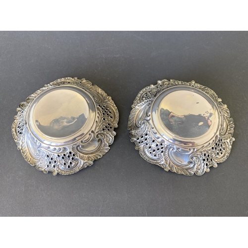 167 - A pair of Victorian hallmarked silver pierced bon bon dishes, London 1898, maker Thomas Hayes, 4 1/4... 