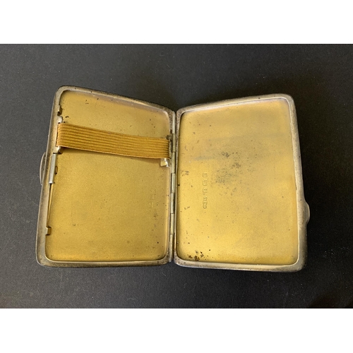 175 - A hallmarked silver 'No Fume' ashtray, Birmingham 1930 plus a small silver cigarette case, bracelet,... 