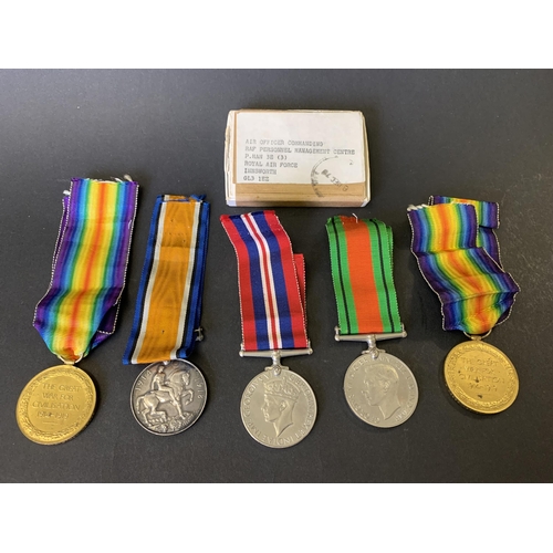 210 - WW1 pair of medals, British war and Victory named to 595930 Pte F H Harris 18th London Regiment, WW2... 