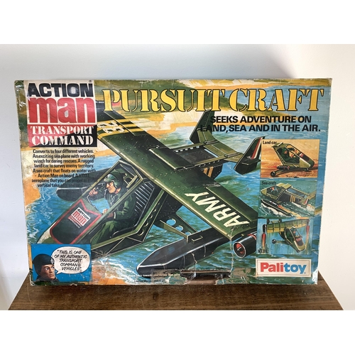 218 - A vintage Palitoy Action Man boxed pursuit craft (contents disturbed and some with playwear, box lid... 