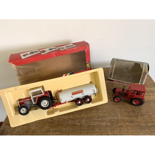 226 - Boxed Britains Massey Ferguson tractor with vacuum tanker 9605 (box as found) and a 1976 Britains Ma... 