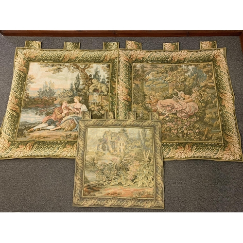 240 - Three classical scene tapestry hangings, the largest 36