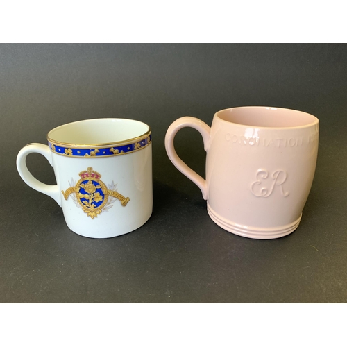 243 - A 1937 Edward VIII Johnson Bros Coronation mug plus a Palissy example