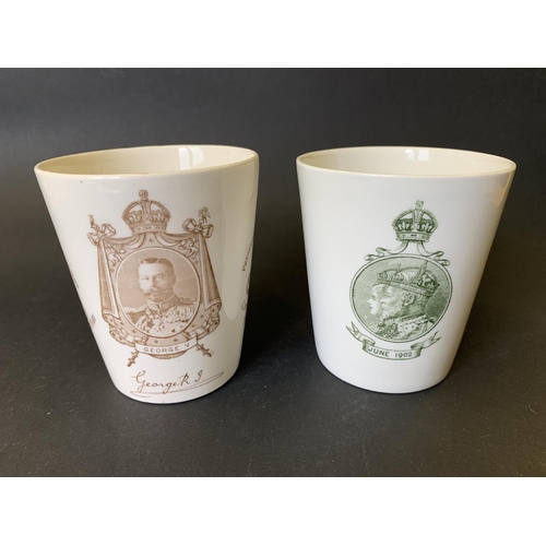 245 - A Royal Doulton 1902 Coronation beaker, on the back it states 'The Kings Coronation Dinner Presented... 