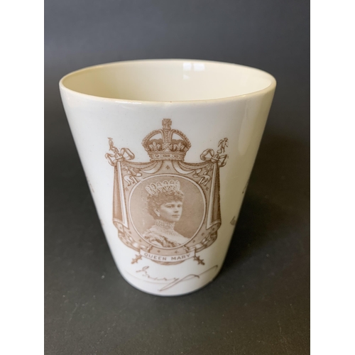 245 - A Royal Doulton 1902 Coronation beaker, on the back it states 'The Kings Coronation Dinner Presented... 