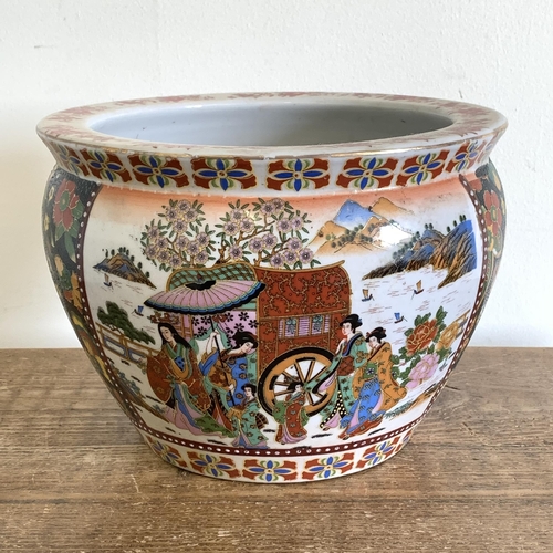 299 - A vintage Oriental fish bowl, approx. 10