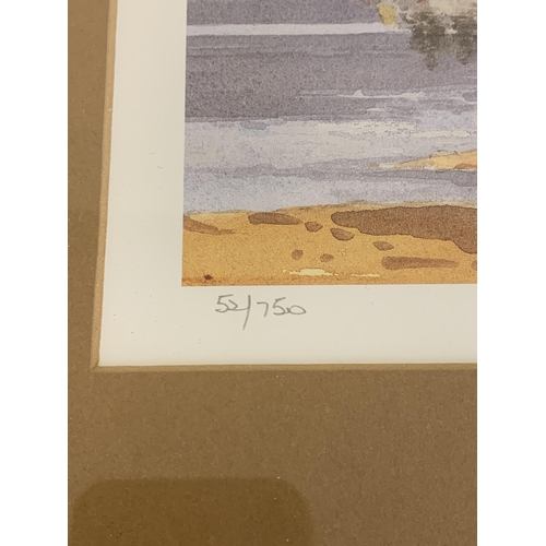 300 - A framed and glazed print of a mountain scene, artist signed by Jack Green, limited edition 52/750, ... 