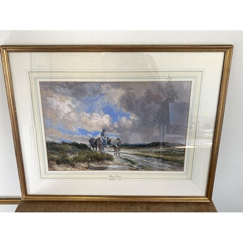 309 - Henry Valter (1854-1897), framed and glazed watercolour, marked to rear 'No.1 Crossing the Common Su... 