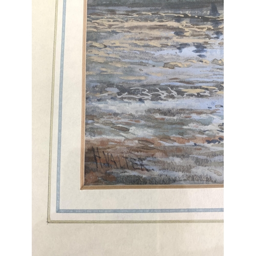 310 - Henry Valter (1854-1897), framed and glazed watercolour, marked to rear 'No.8 Mouth of the Tees', si... 