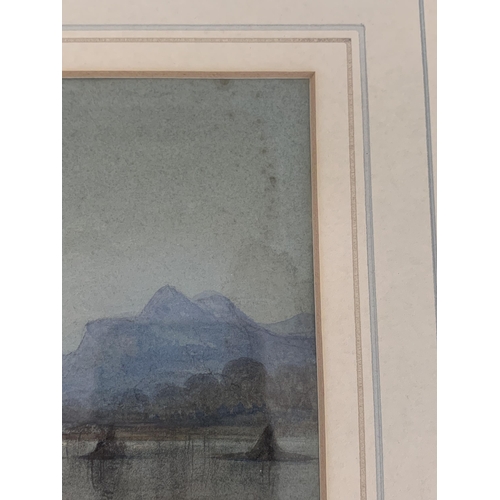 317 - Elijah Walton (1832-1880), a small framed and glazed watercolour of boats, appears unsigned, note to... 