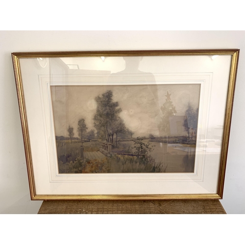 328 - Stephen John Batchelder (1849-1932), a framed and glazed watercolour of 'Ellingham Lock', signed and... 