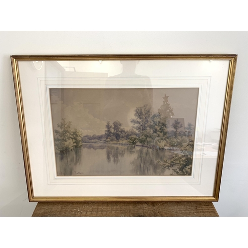 329 - Stephen John Batchelder (1849-1932), a framed and glazed watercolour of a river scene, signed and ma... 