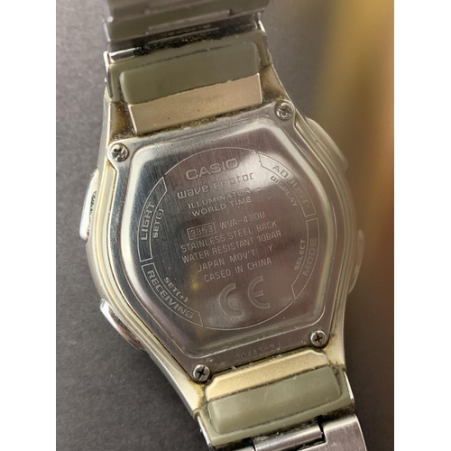 343 - A Casio WVA-430U Wave Ceptor Tough Solar wristwatch, 43mm dia (crystal scratched, worn condition)