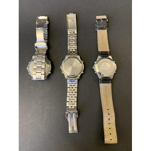 344 - Three quartz wristwatches to include Eric Chevillard (strap as found) and two Philip Persio