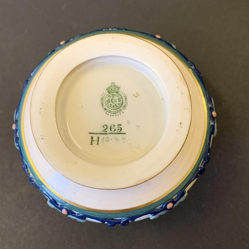 38 - A small Royal Worcester pierced lidded hand painted pot, approx. 2 3/4