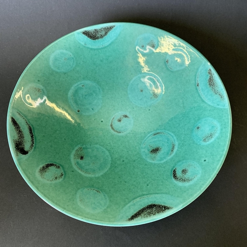 390 - A boxed vintage Poole 'Green Galaxy' dish, 10 1/2