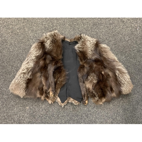 403 - A vintage faux fur jacket and a vintage fur stole/cape