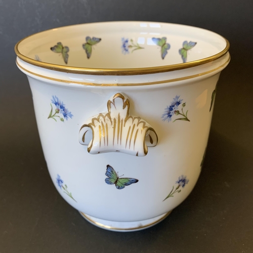 43 - A fine bone china small planter by 'The Present Company', decorated with butterflies, 6 1/2