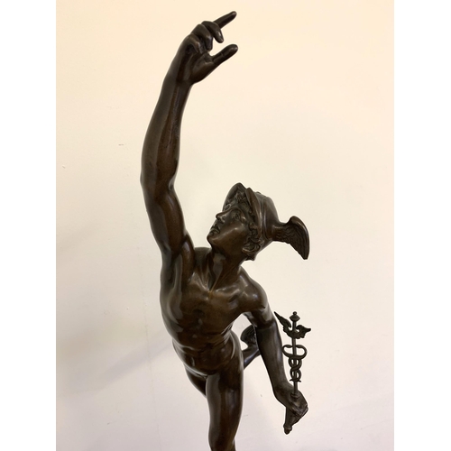 53 - A large bronze effect vintage statue of the God Hermes, approx. 34 1/2