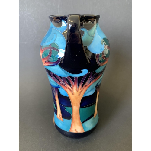 64 - A Moorcroft two handled vase in the 'Moonlight Sonata' pattern designed by Rachel Bishop, dated 2008... 