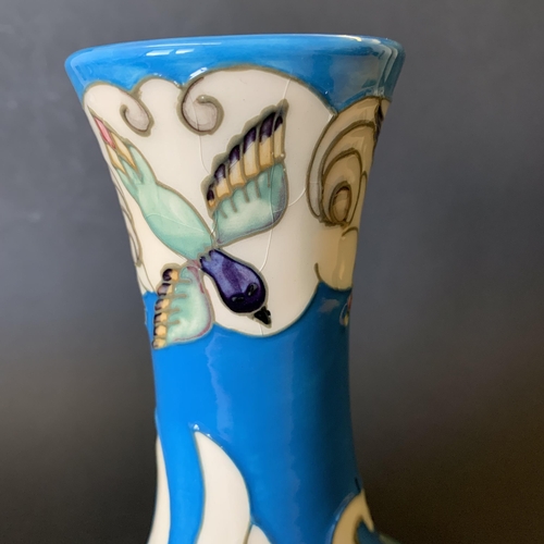 66 - A Moorcroft limited edition vase in the 'Odyssey Swans' pattern by Beverley Wilkes, No.203/500, date... 