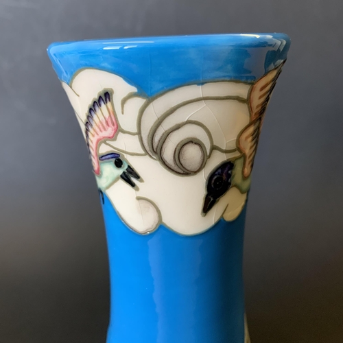 66 - A Moorcroft limited edition vase in the 'Odyssey Swans' pattern by Beverley Wilkes, No.203/500, date... 