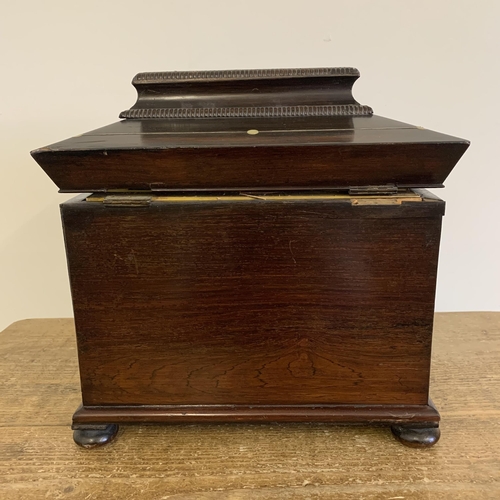 89 - An antique inlaid wooden jewellery casket, stands 12