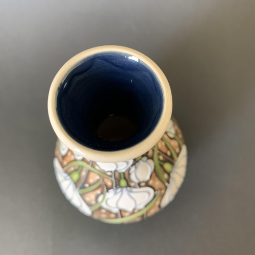 9 - A Moorcroft Trial vase in a 'Snowdrop' variant pattern by Kerry Goodwin, approx. 5 1/4