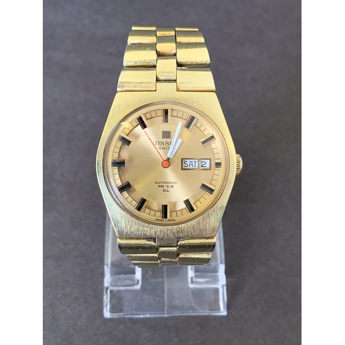 160 - A boxed gold plated Tissot PR516 'GL' wristwatch (winds and ticks)