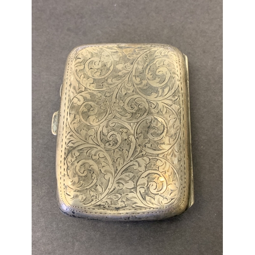 180 - A hallmarked silver cigarette case, weight approx. 47g (dents to case)