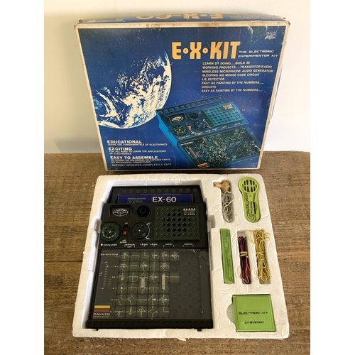 201 - A vintage Gakken Denshi EX-60 Electronic Experimental Kit (appears complete with instructions, wear ... 