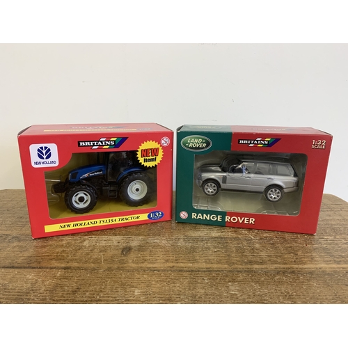 206 - A boxed Britains 1:32 scale Range Rover plus a New Holland TS135A tractor (mild wear to boxes)