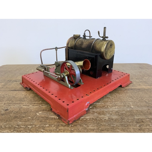 208 - A boxed Mamod twin cylinder S.E.3 Super Heated Steam Engine model including grinder workshop accesso... 