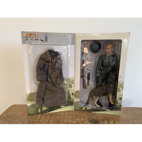 222 - A boxed Dragon action figure 2000 No.70037 WW2 Eastern Front 1943 Feldgendarm with Dog 'Gustav and K... 