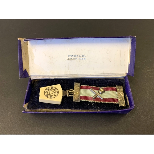 245 - A vintage boxed marked silver Masonic Lodge medal