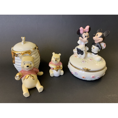 257 - A Lennox china for Disney 'Mickey and Minnie Keepsake Box' plus Winnie the Pooh 'The Sweetest Friend... 