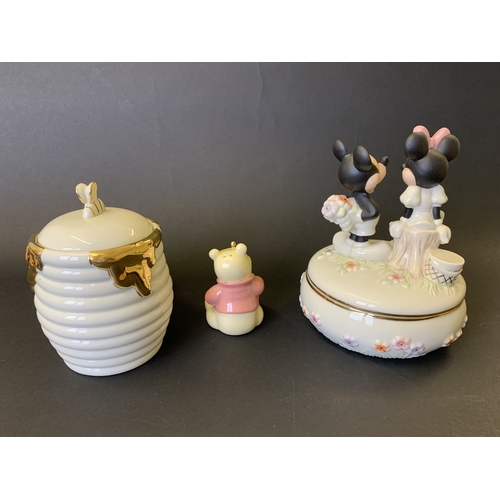 257 - A Lennox china for Disney 'Mickey and Minnie Keepsake Box' plus Winnie the Pooh 'The Sweetest Friend... 