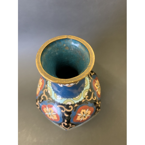 267 - A vintage cloisonne vase decorated with mythical figures, approx. 9 1/4