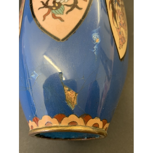 267 - A vintage cloisonne vase decorated with mythical figures, approx. 9 1/4