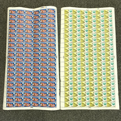 289 - Eight full sheets of 120 stamps, all pre-decimal circa 1969/70, values include 1/9 Australia Flight,... 